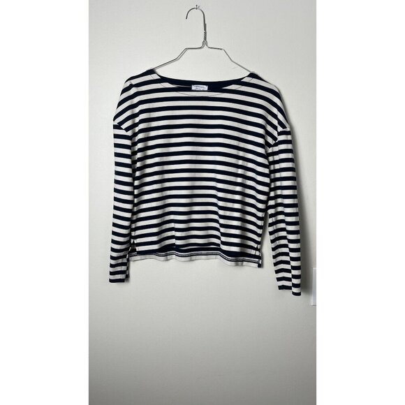 SUNSPEL CROPPED SLOUCH STRIPED BLOUSE - Picture 1 of 7